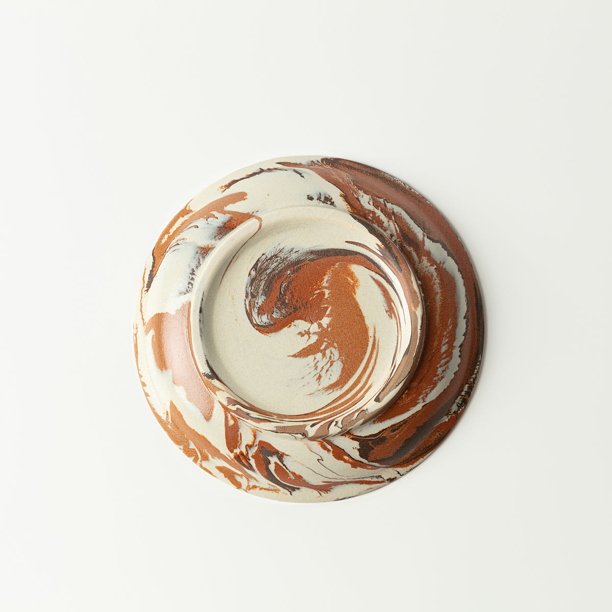 Handcrafted Nerikomi Ceramic Round Dish – Marbled Stoneware