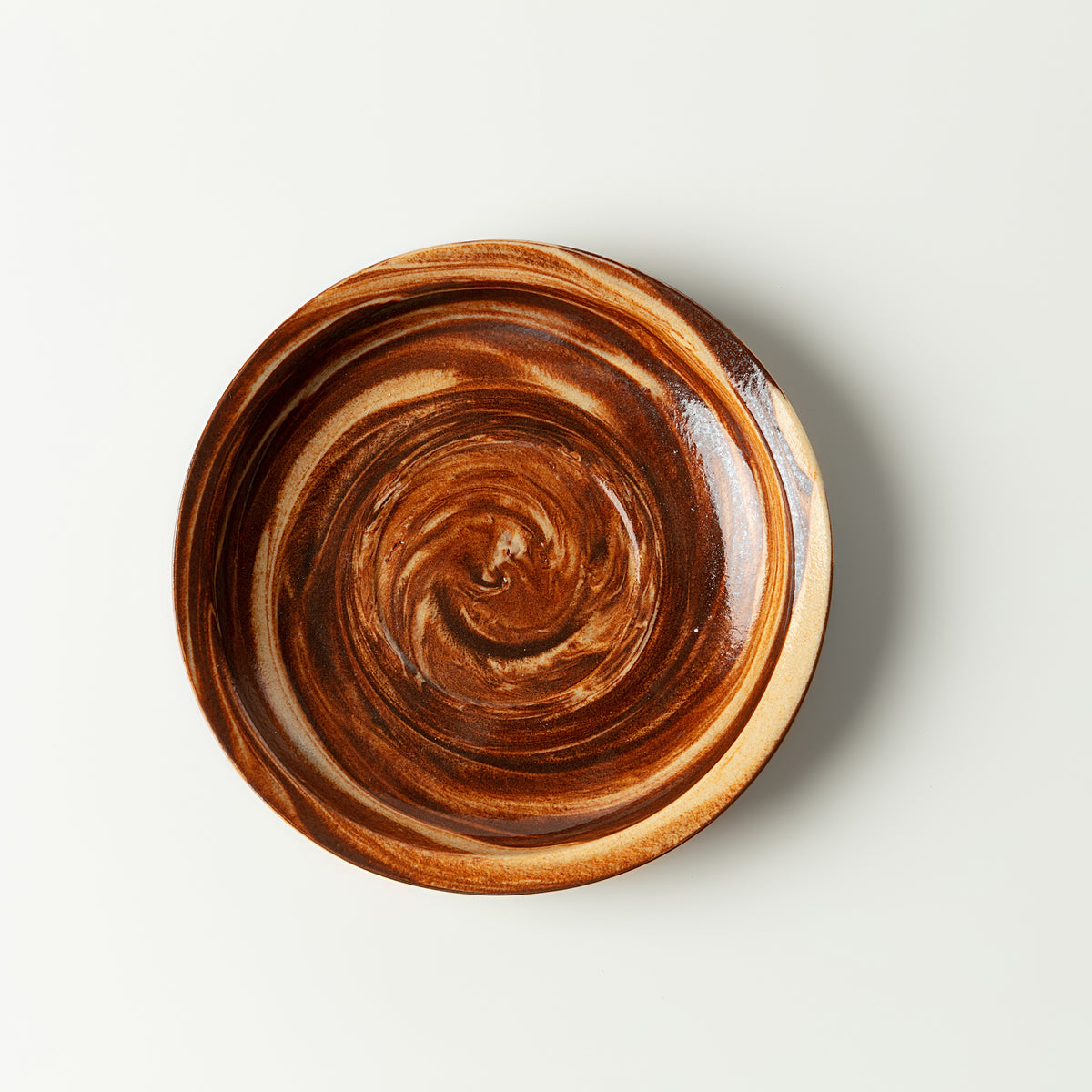 Handcrafted Nerikomi Ceramic Round Dish – Marbled Stoneware