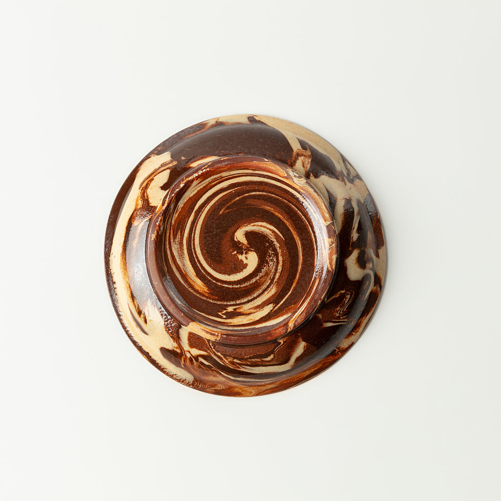Handcrafted Nerikomi Ceramic Round Dish – Marbled Stoneware