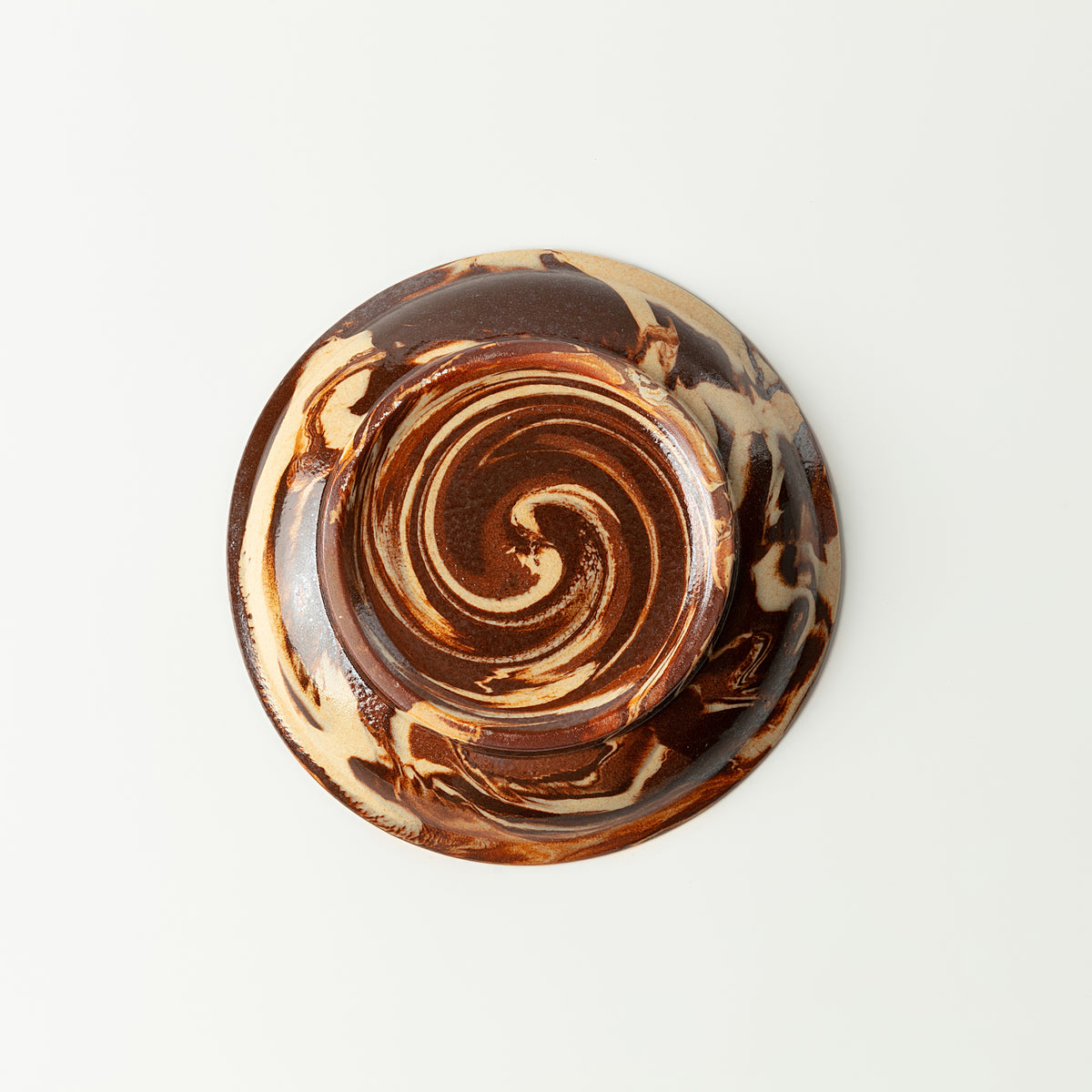 Handcrafted Nerikomi Ceramic Round Dish – Marbled Stoneware