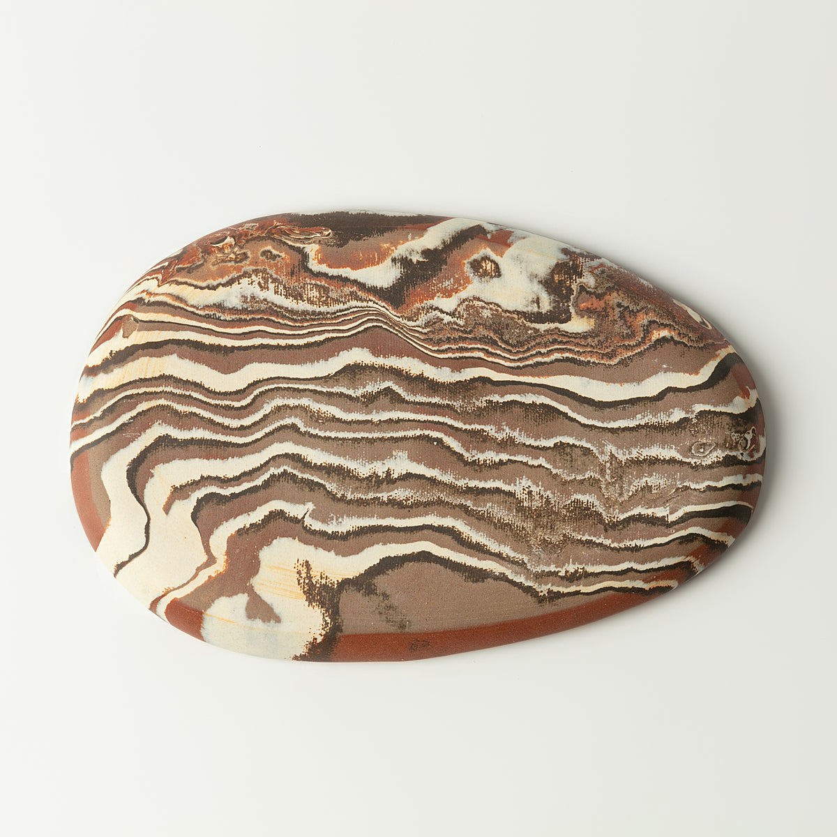 Handcrafted Nerikomi Ceramic Flat Plate – Marbled Stoneware