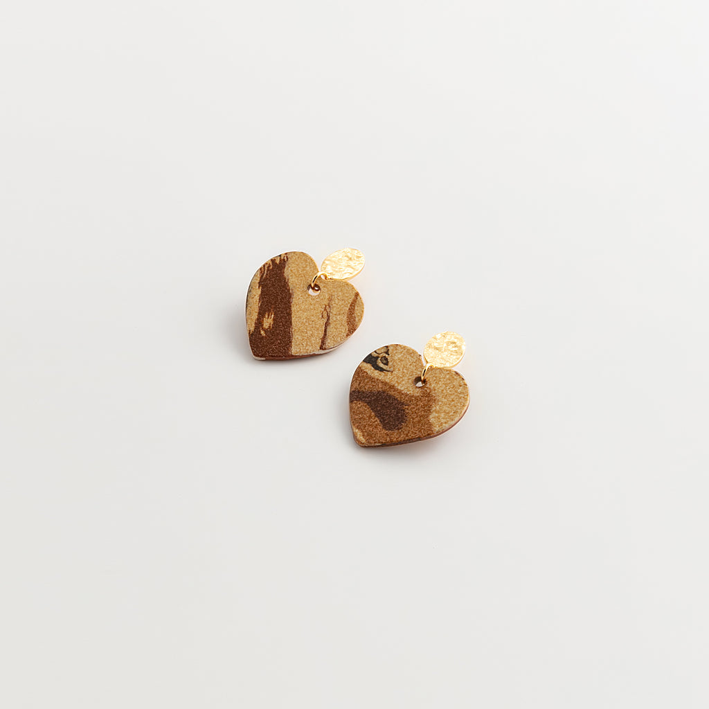 Nerikomi Porcelain Heart Drop Earrings | Sweet Heart