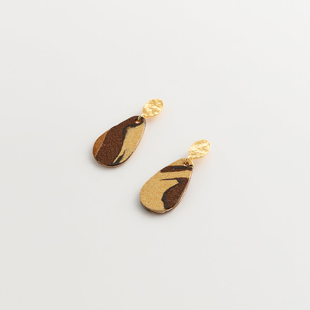 Nerikomi Porcelain Teardrop Drop Earrings | Crocodile Tears