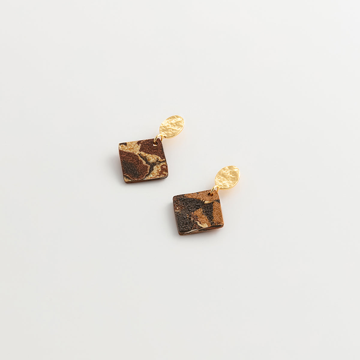 Nerikomi Porcelain Drop Earrings | Checkers