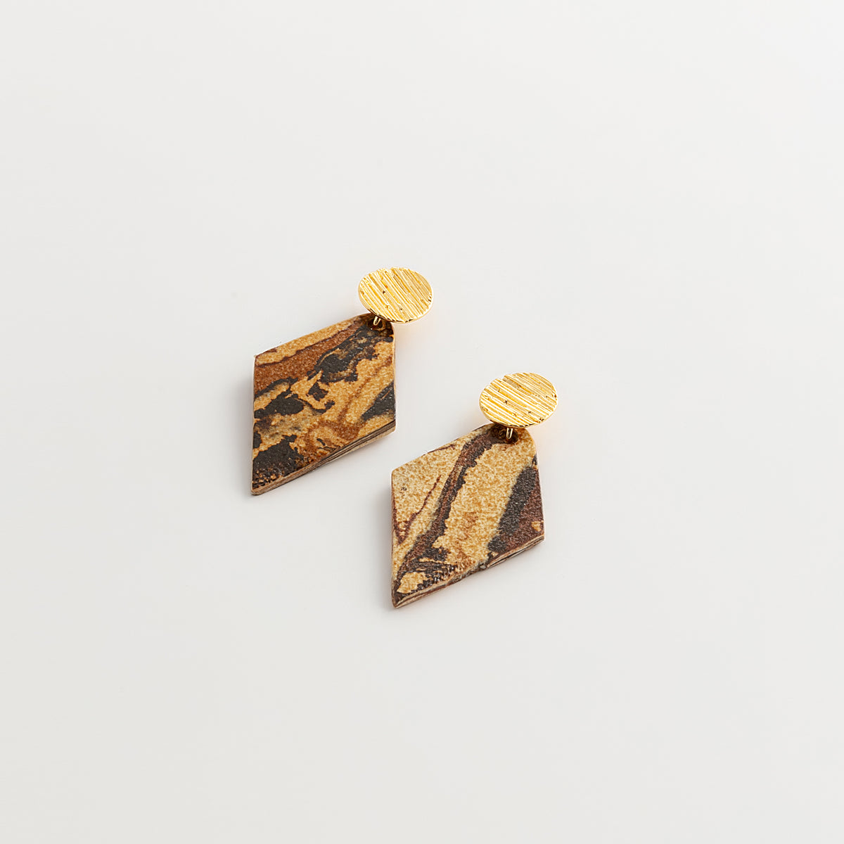 Nerikomi Porcelain Drop Earrings | Diamond Chocolate
