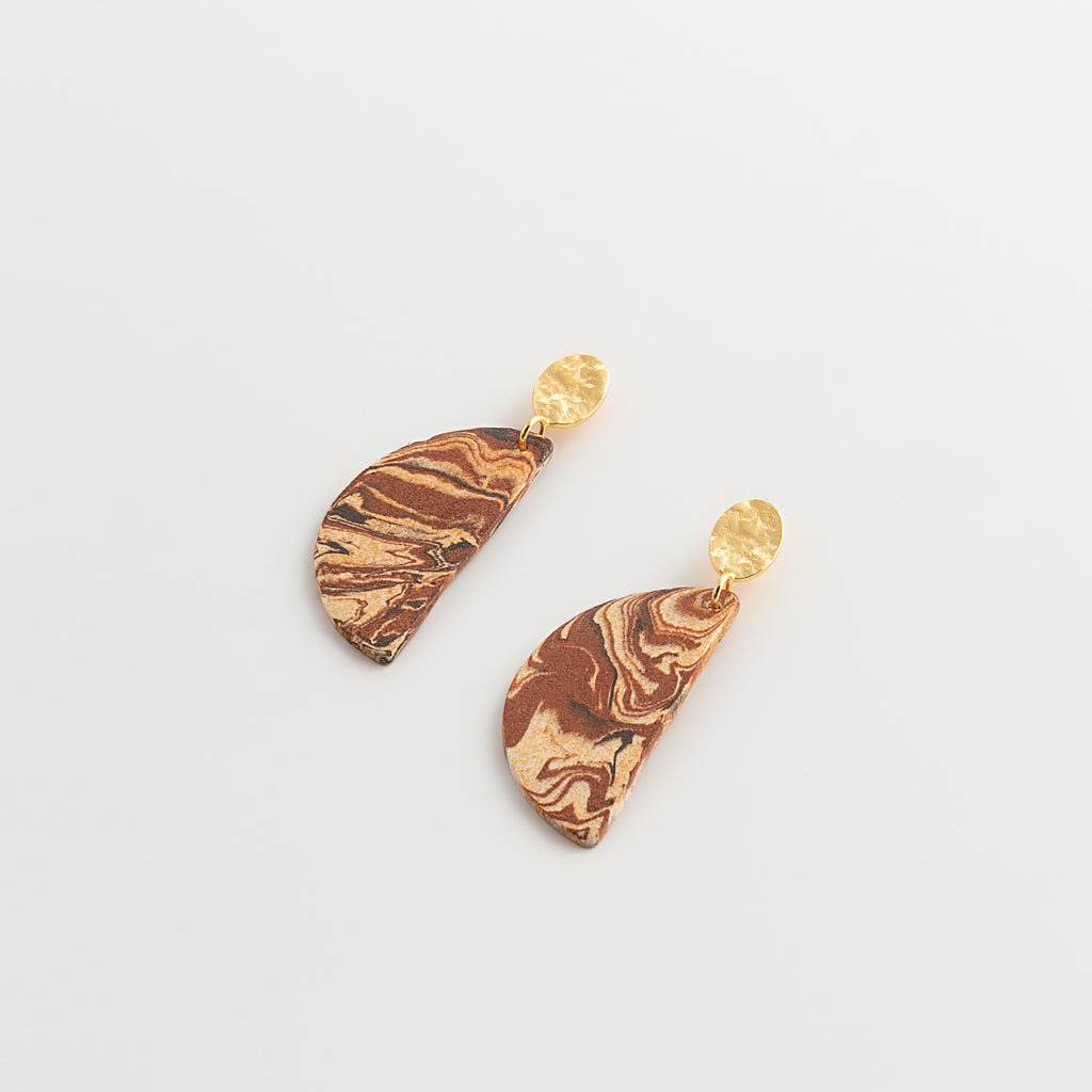 Nerikomi Porcelain Drop Earrings | Half Jupiter