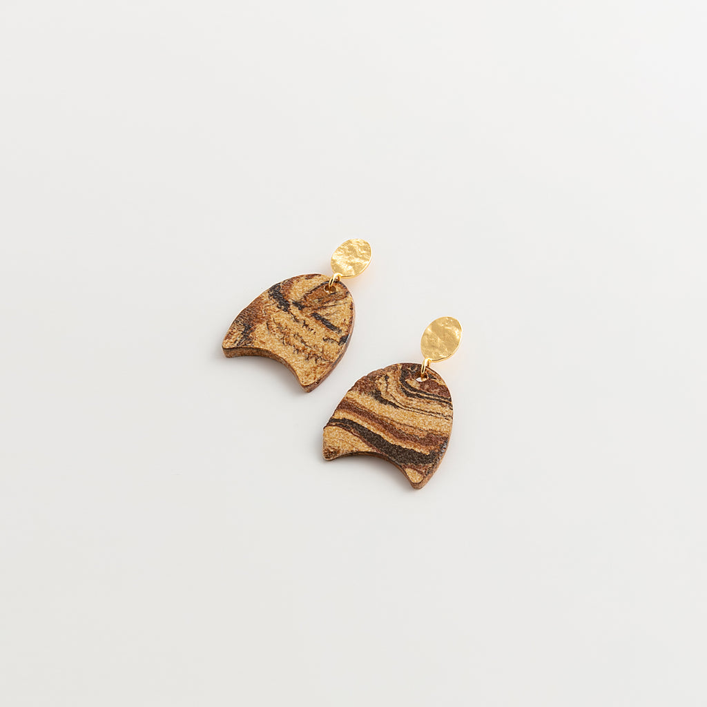Nerikomi Porcelain Arch Drop Earrings | Surfboard