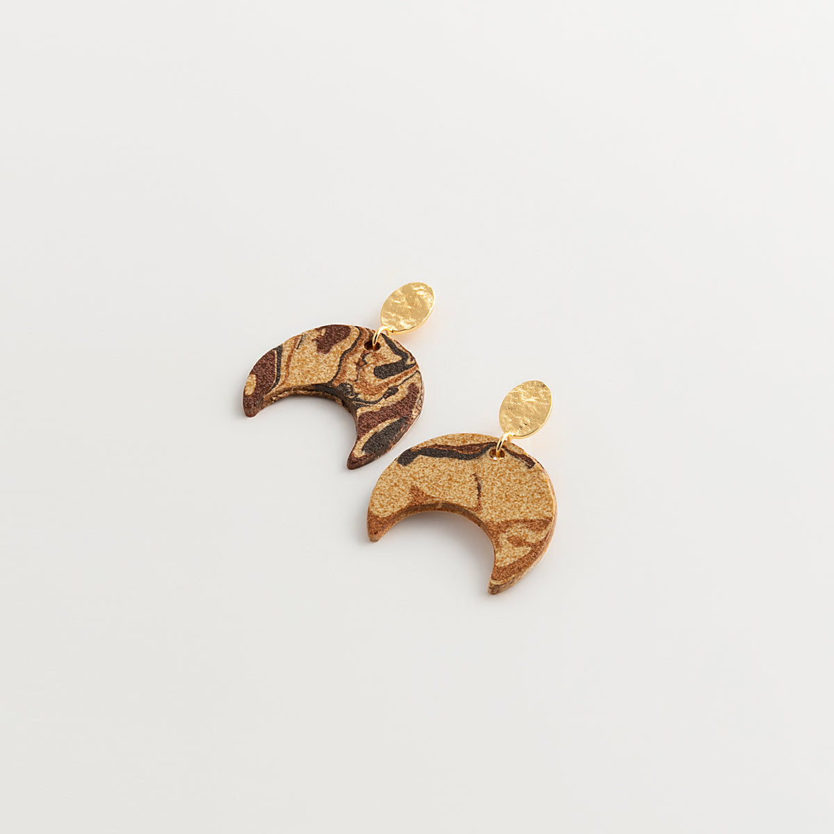 Nerikomi Porcelain Crescent Drop Earrings | Croissant