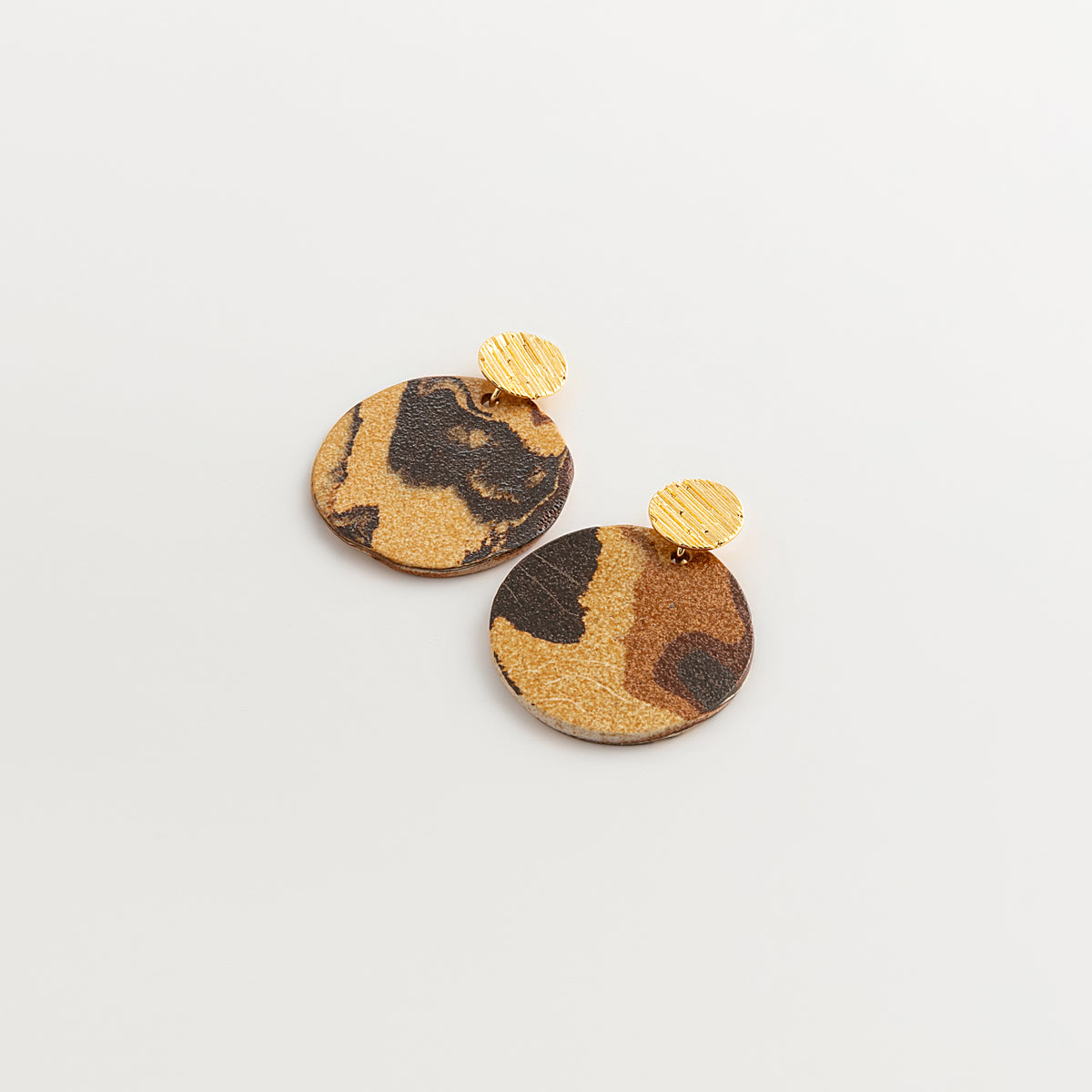 Nerikomi Porcelain Drop Earrings | Larger Moon