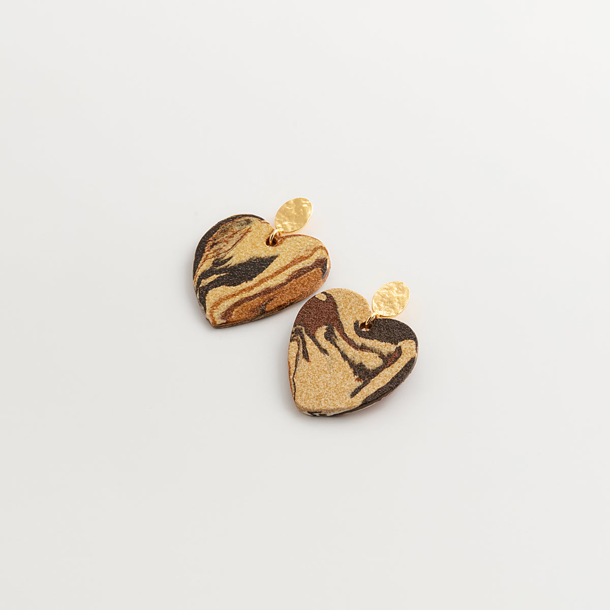Nerikomi Porcelain Large Heart Drop Earrings | Heart of Love
