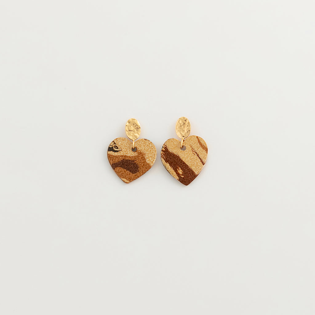 Nerikomi Porcelain Heart Drop Earrings | Sweet Heart