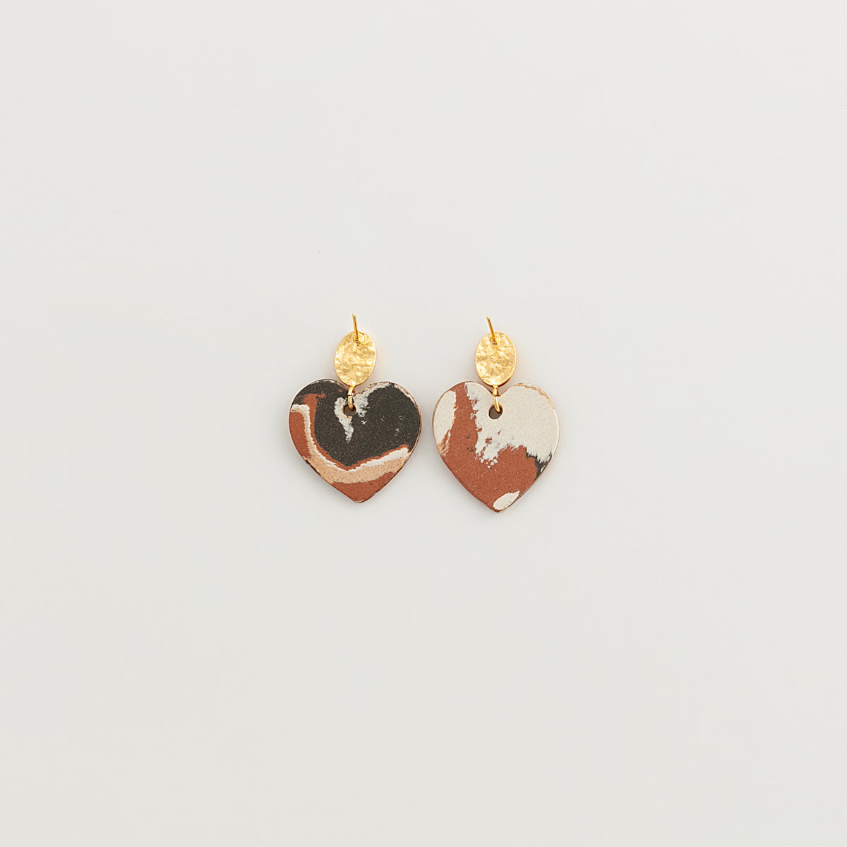 Nerikomi Porcelain Heart Drop Earrings | Sweet Heart