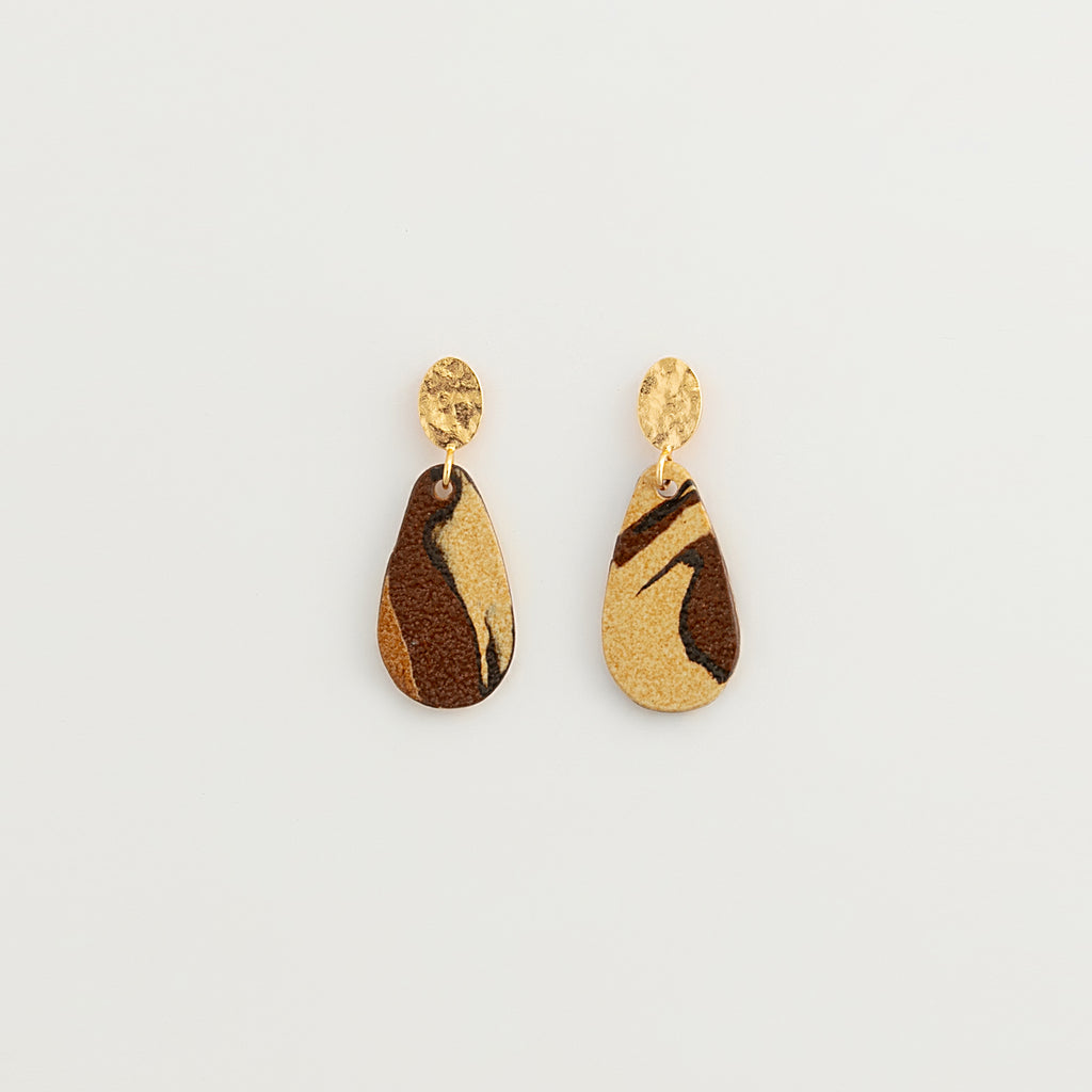 Nerikomi Porcelain Teardrop Drop Earrings | Crocodile Tears