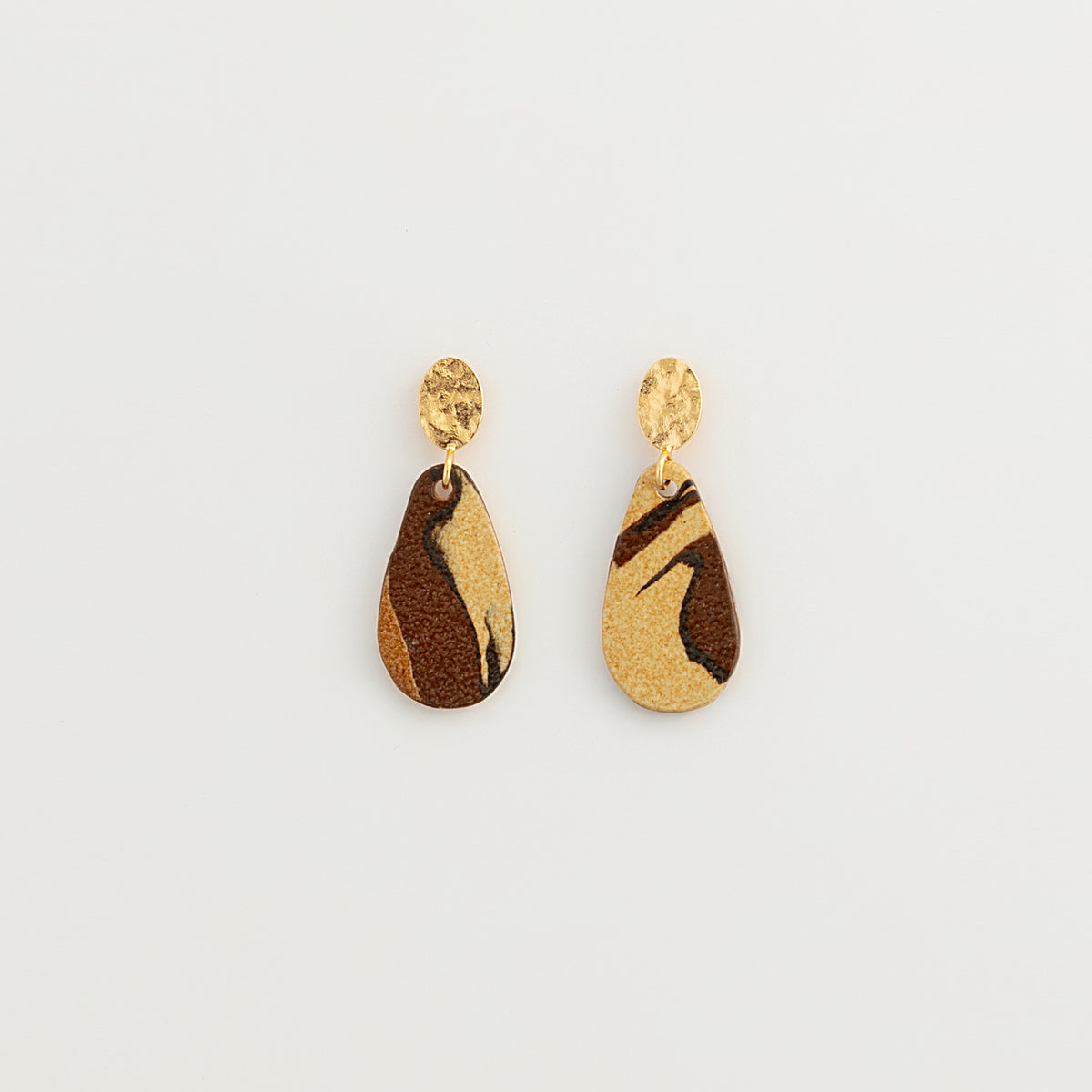 Nerikomi Porcelain Teardrop Drop Earrings | Crocodile Tears