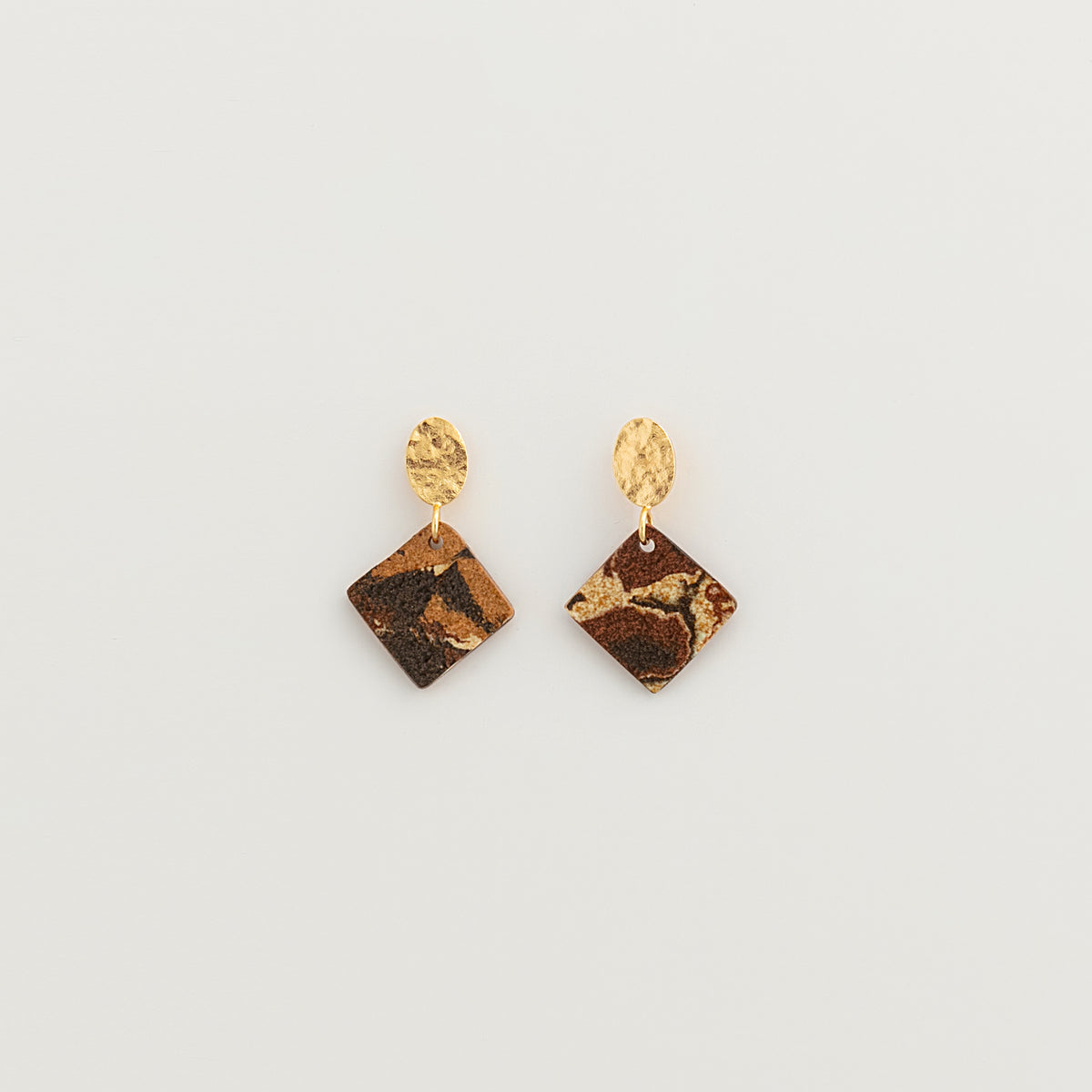 Nerikomi Porcelain Drop Earrings | Checkers