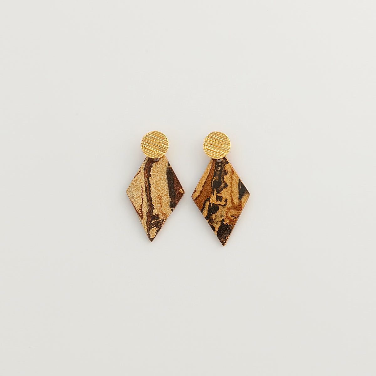 Nerikomi Porcelain Drop Earrings | Diamond Chocolate