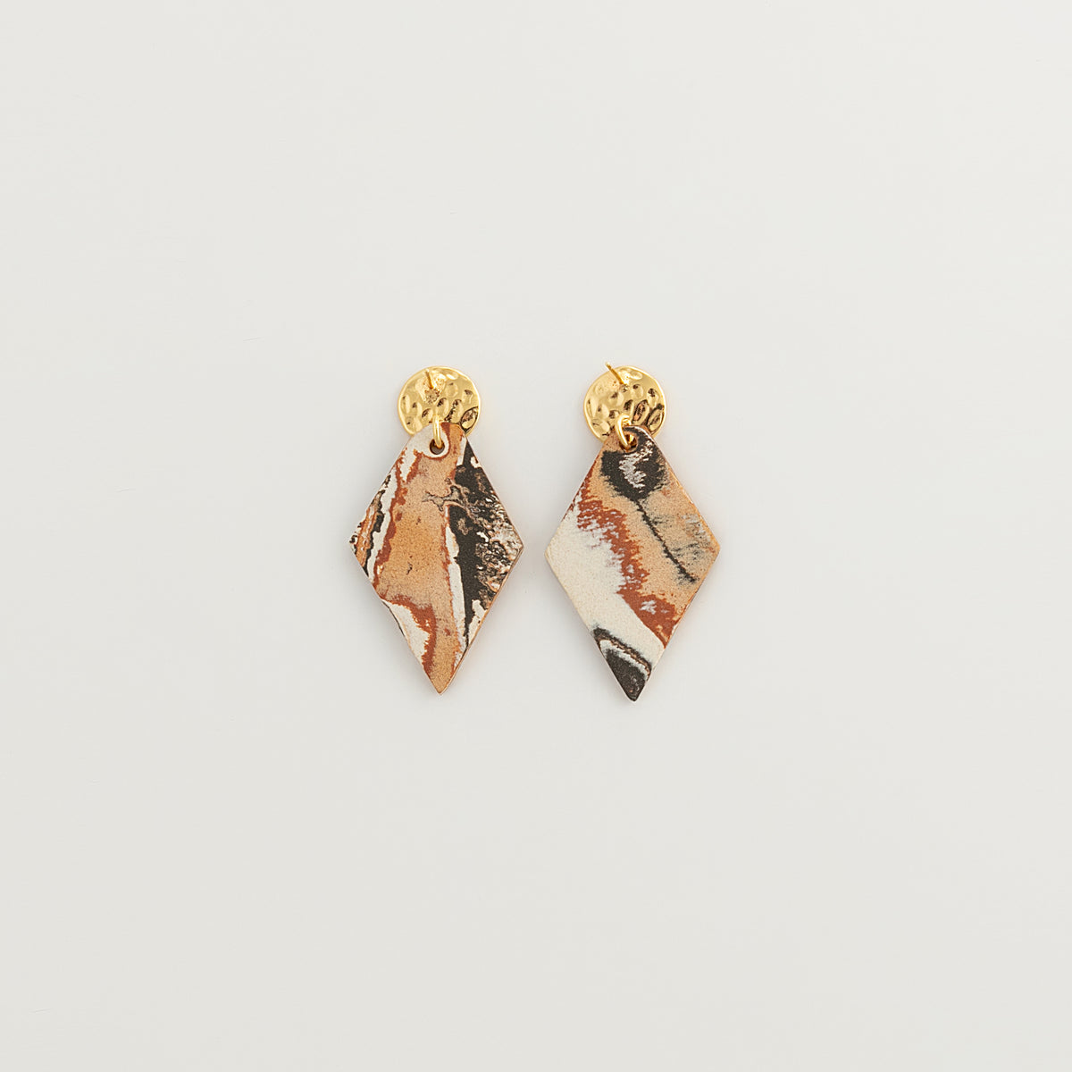 Nerikomi Porcelain Drop Earrings | Diamond Chocolate