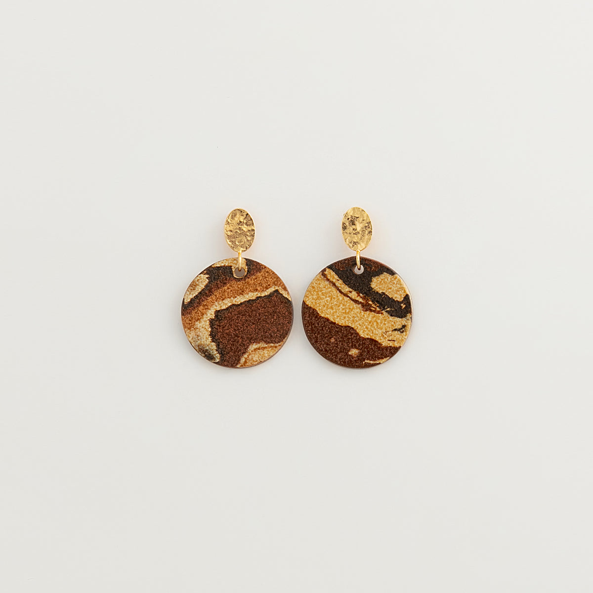 Nerikomi Porcelain Drop Earrings | Golden Moon