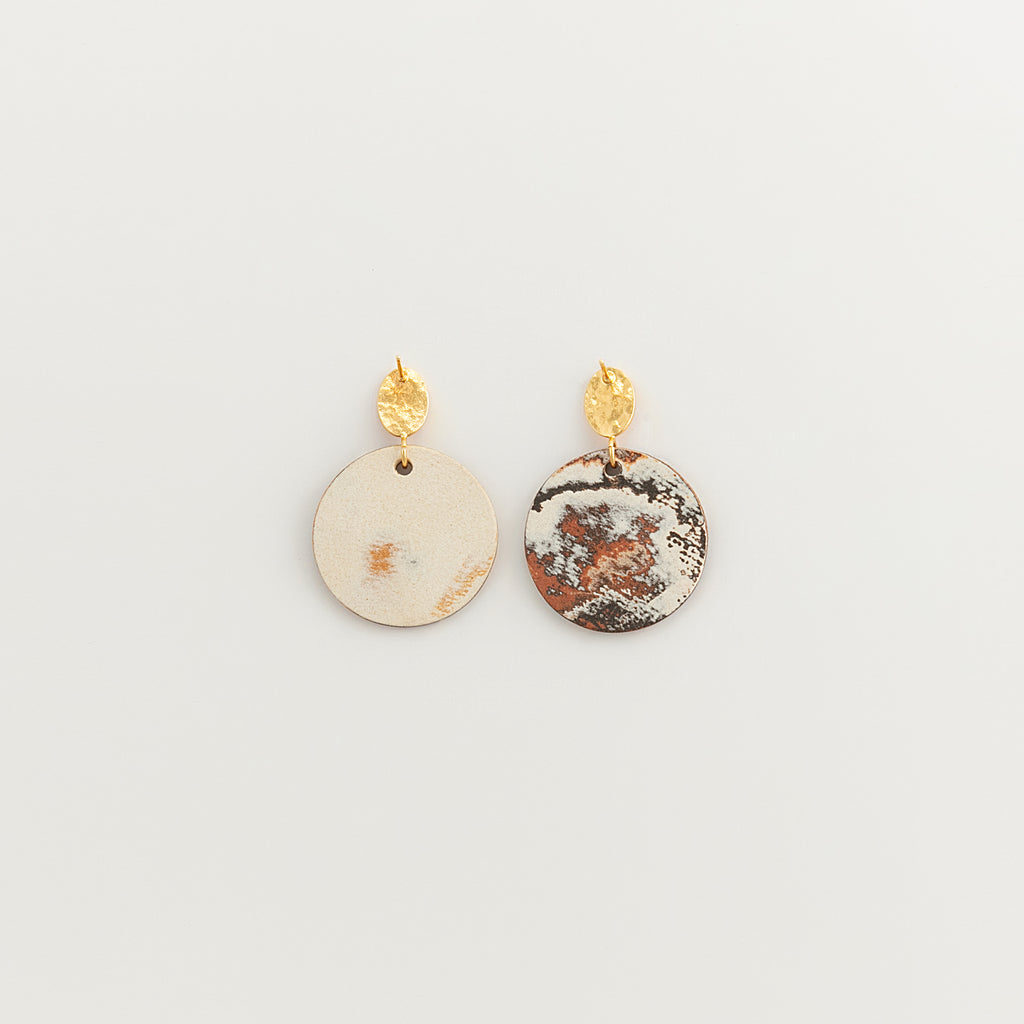 Nerikomi Porcelain Drop Earrings | Golden Moon