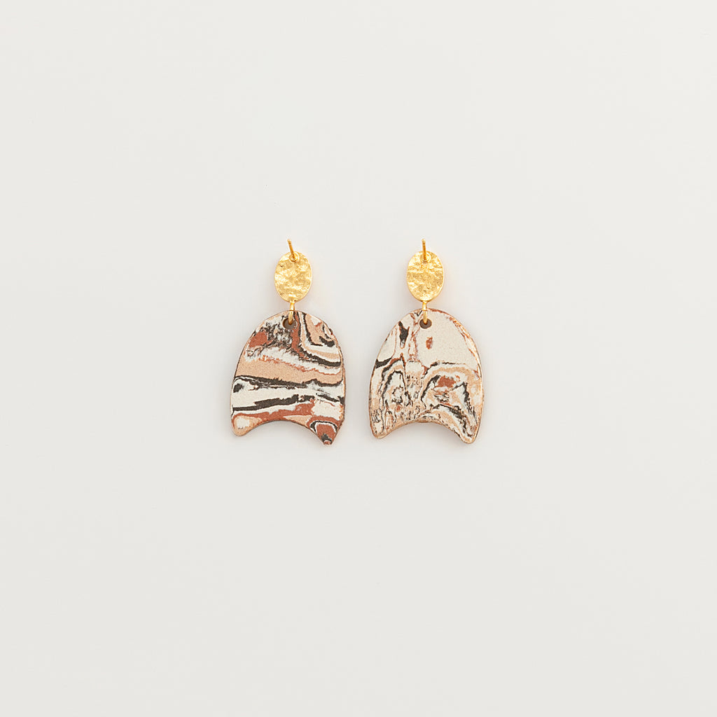 Nerikomi Porcelain Arch Drop Earrings | Surfboard