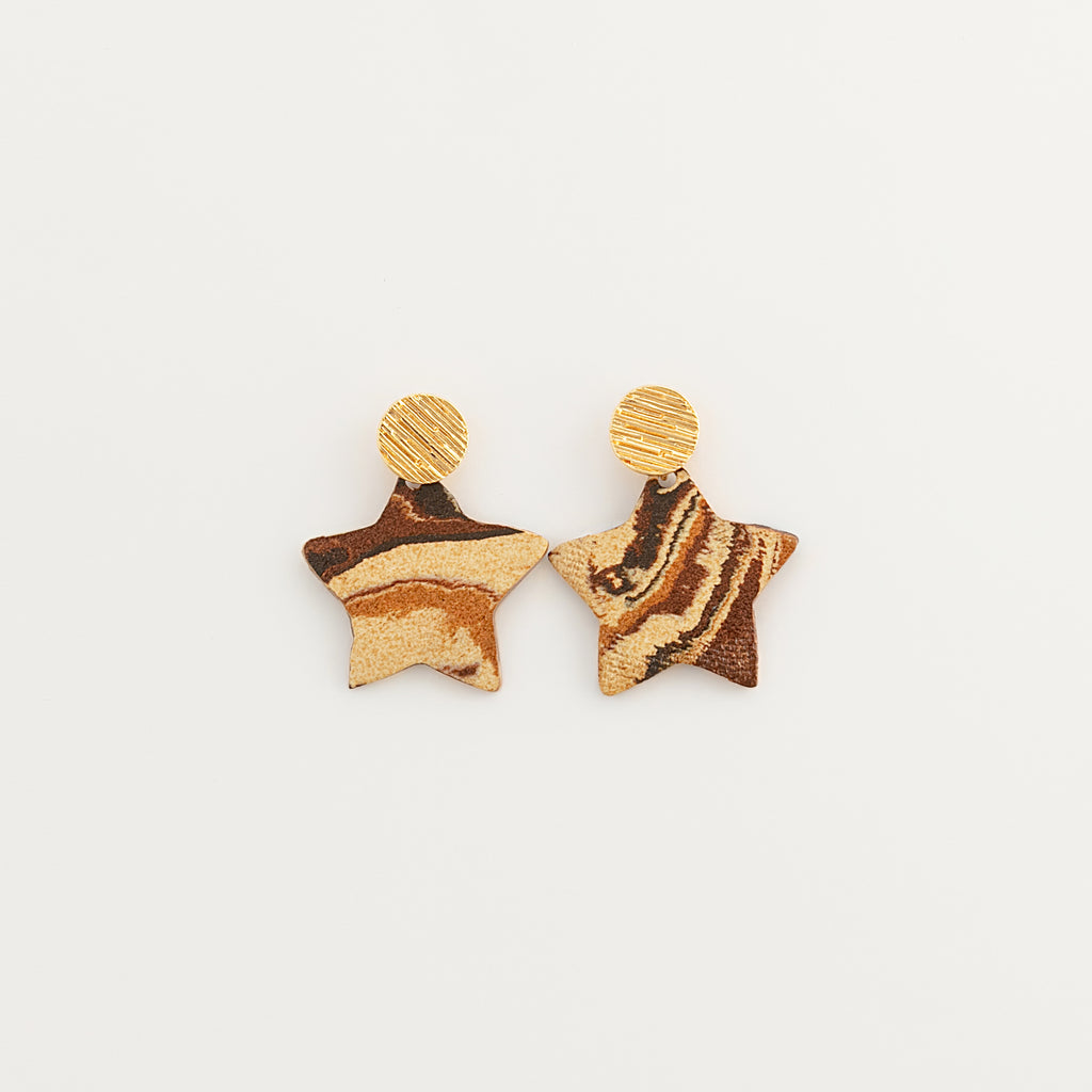 Nerikomi Porcelain Star Drop Earrings | Sandy Star Fish
