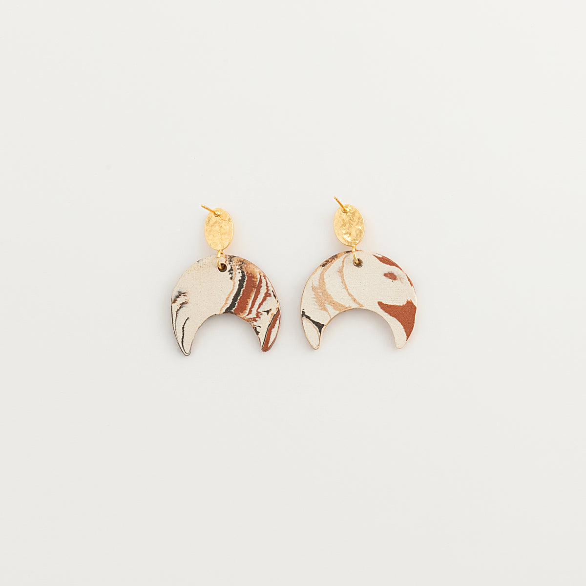 Nerikomi Porcelain Crescent Drop Earrings | Croissant