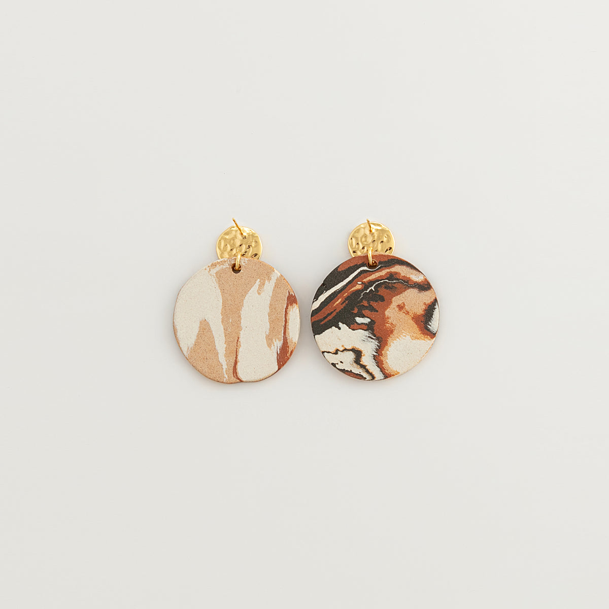 Nerikomi Porcelain Drop Earrings | Larger Moon