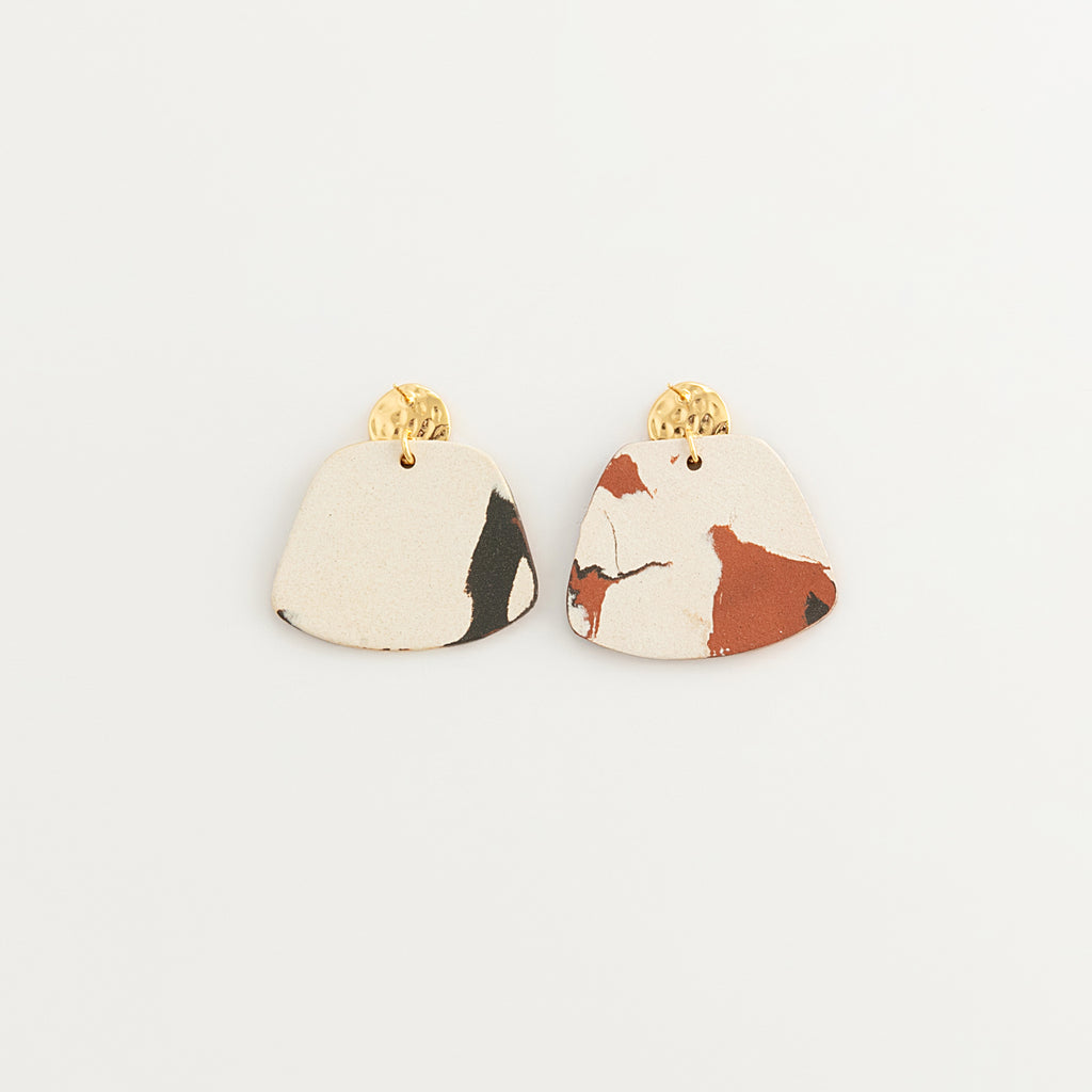 Nerikomi Porcelain Drop Earrings | Pizza Peel