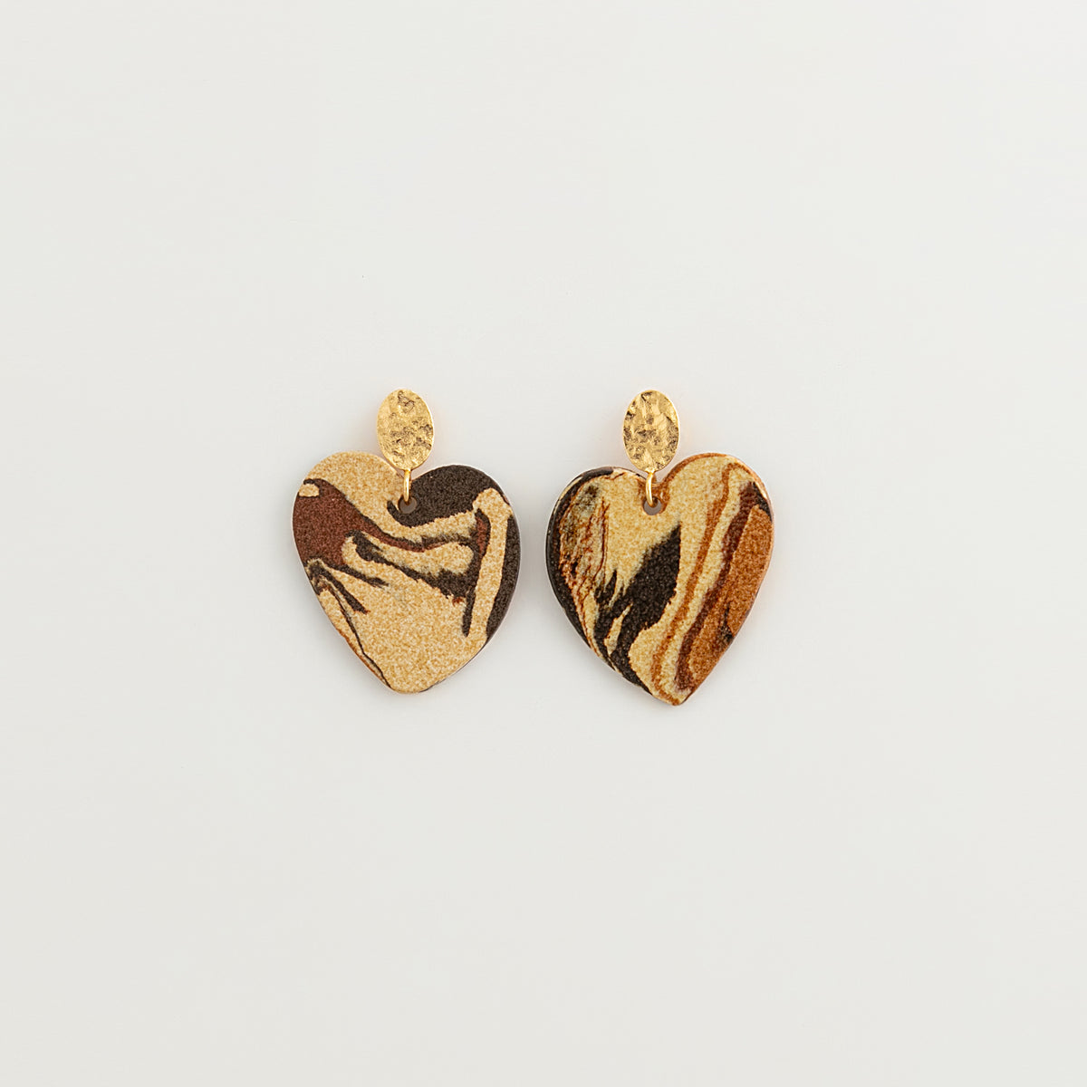 Nerikomi Porcelain Large Heart Drop Earrings | Heart of Love