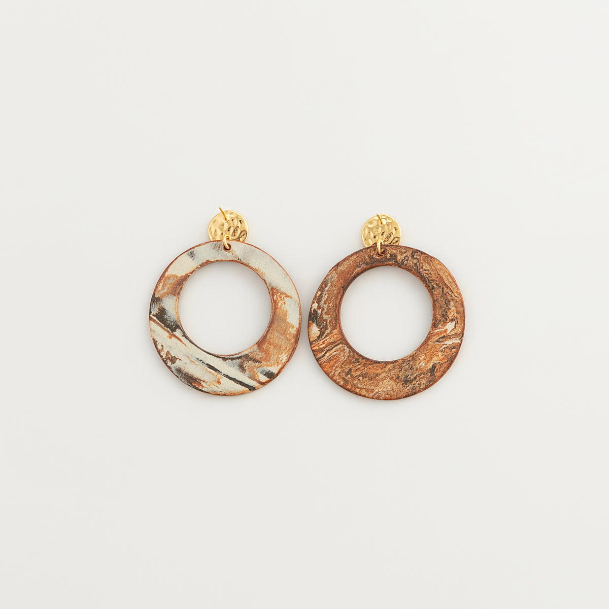 Nerikomi Porcelain Hoop Drop Earrings | Bold Circle