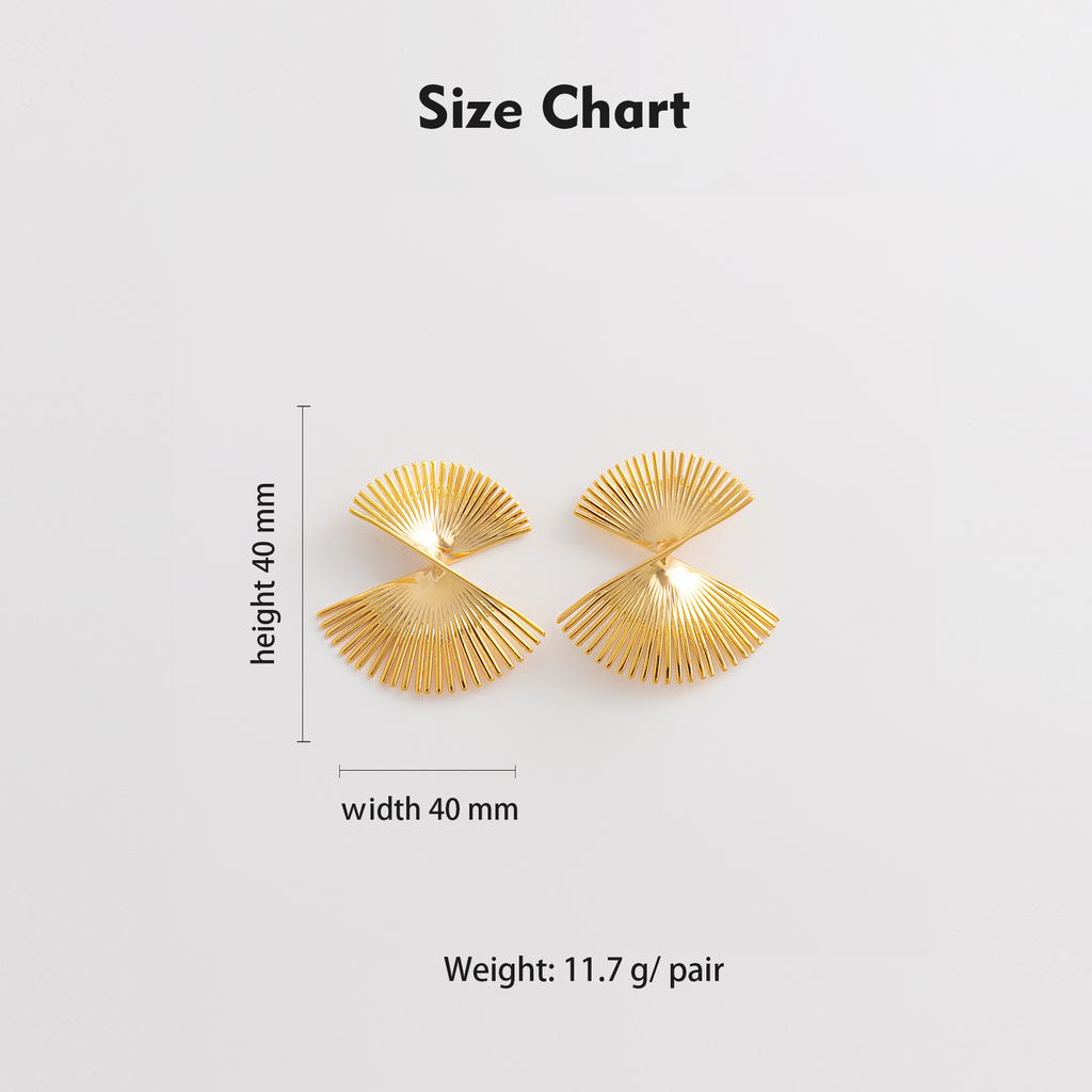 Size chart showing 40mm height, 40mm width, 11.7g per pair