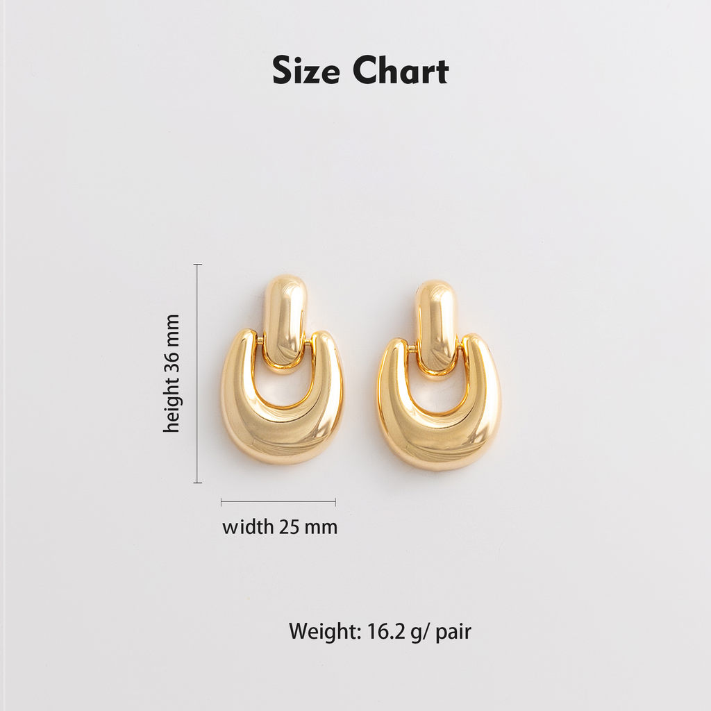 Size chart showing 36mm height, 25mm width, 16.2g per pair