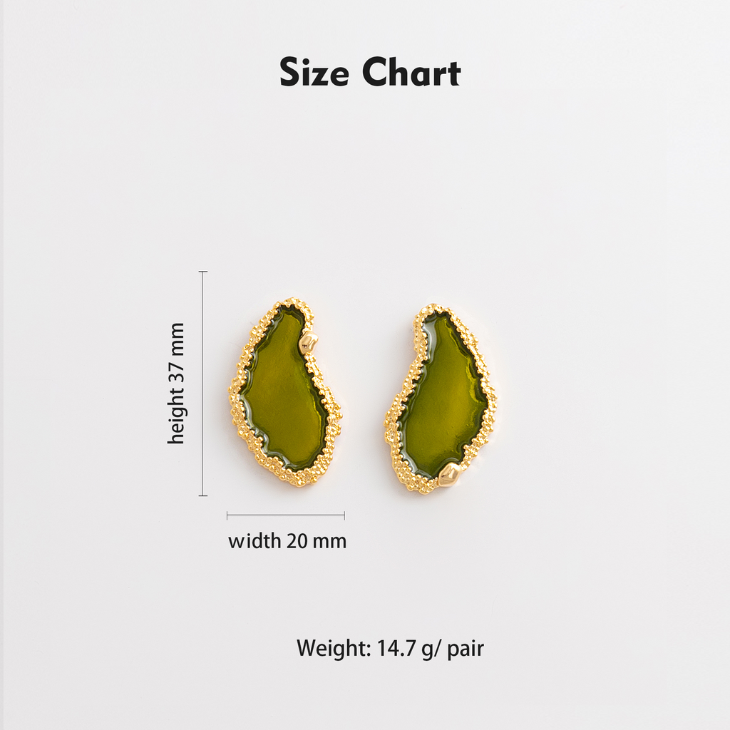 Size chart showing 37mm height, 20mm width, 14.7g per pair
