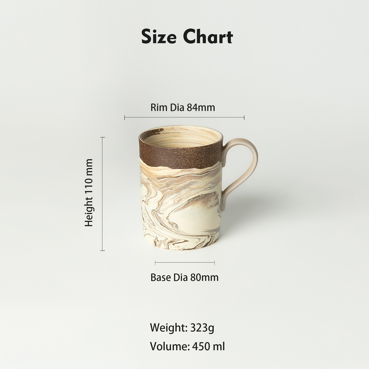 Nerikomi Handcrafted Ceramic Large Mug | 450ml
