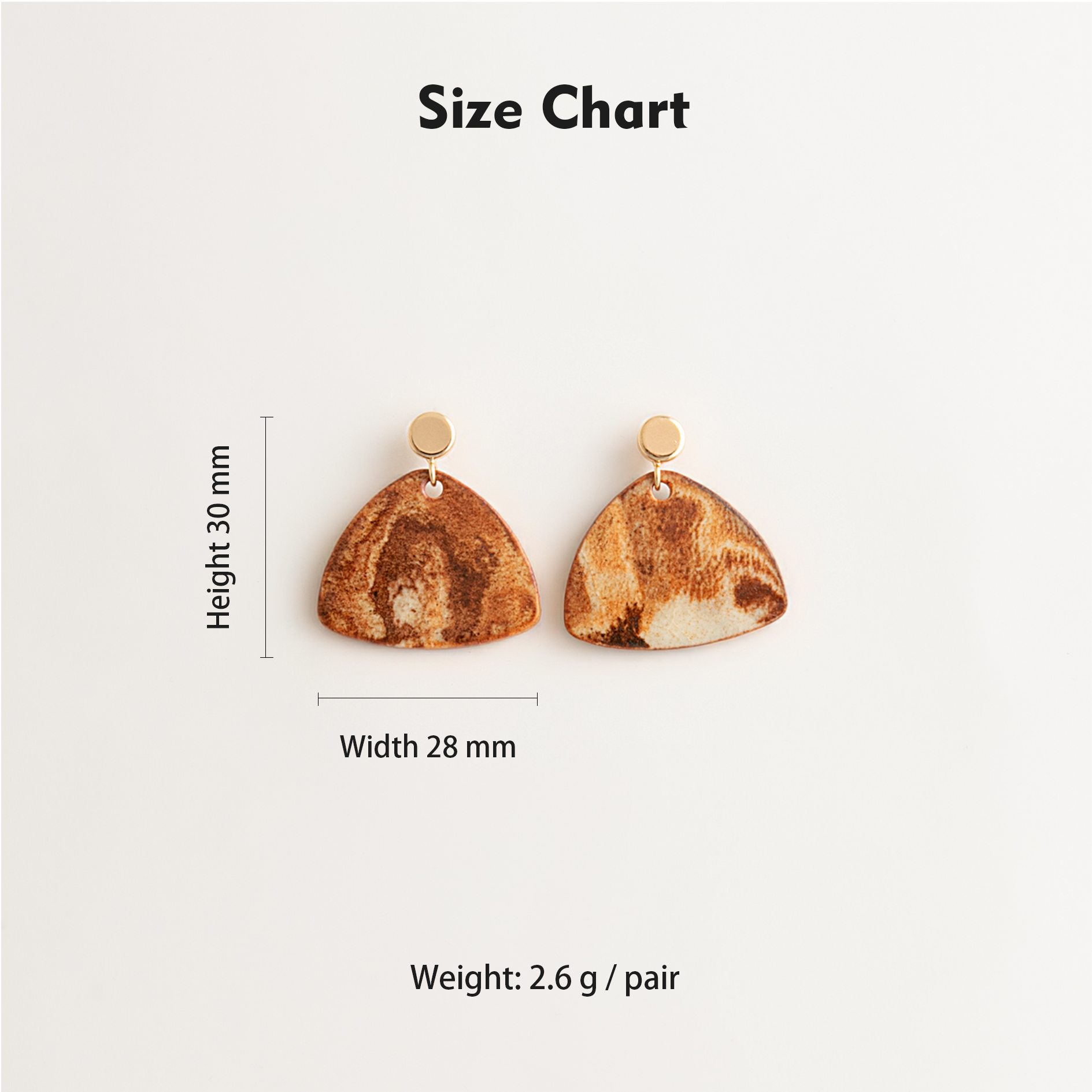 Artisan Nerikomi Ceramic Earrings – Gold Circle Stud, Mini