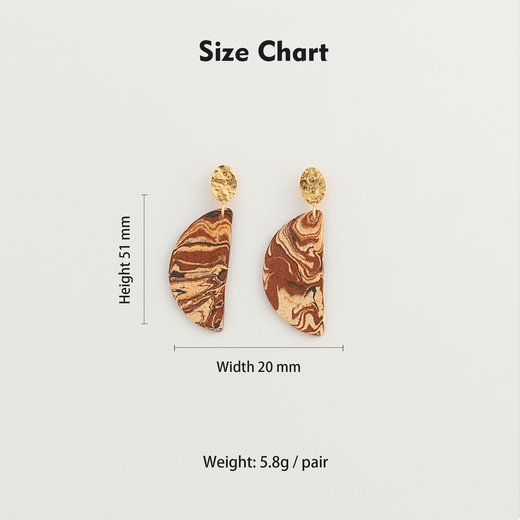 Nerikomi Porcelain Drop Earrings | Half Jupiter