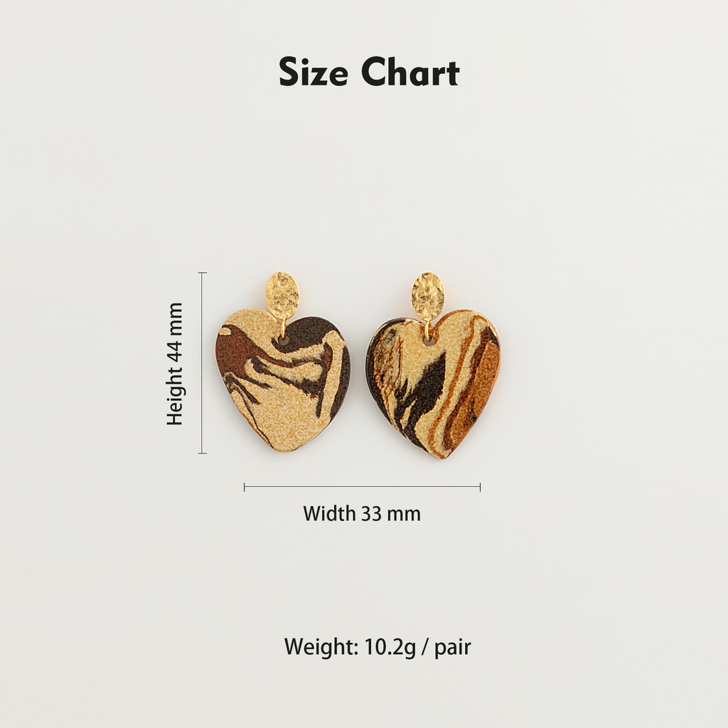 Nerikomi Porcelain Large Heart Drop Earrings | Heart of Love