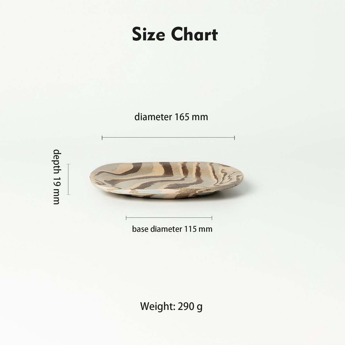 Handcrafted Nerikomi Ceramic Shallow Plate – Marbled Stoneware