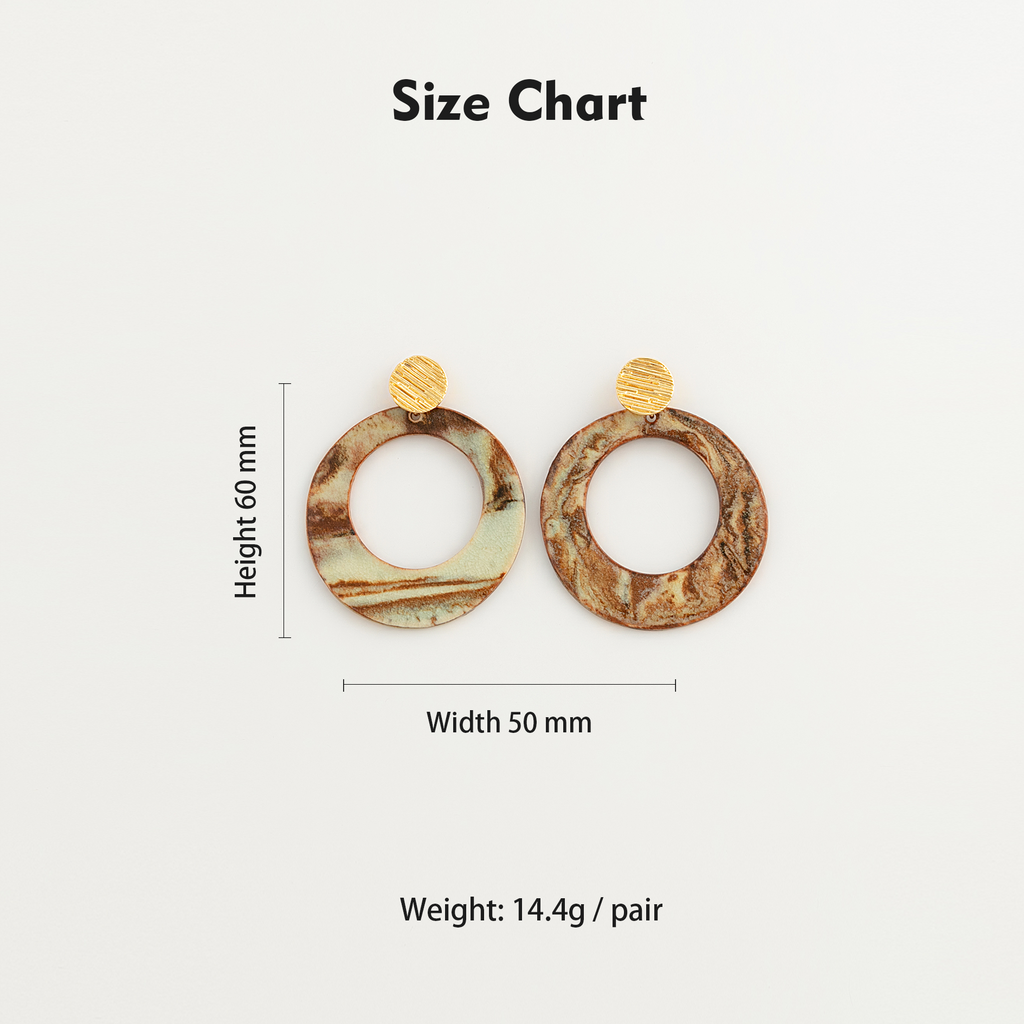 Nerikomi Porcelain Hoop Drop Earrings | Bold Circle