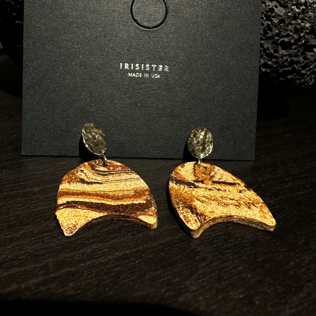 Nerikomi Porcelain Arch Drop Earrings | Surfboard
