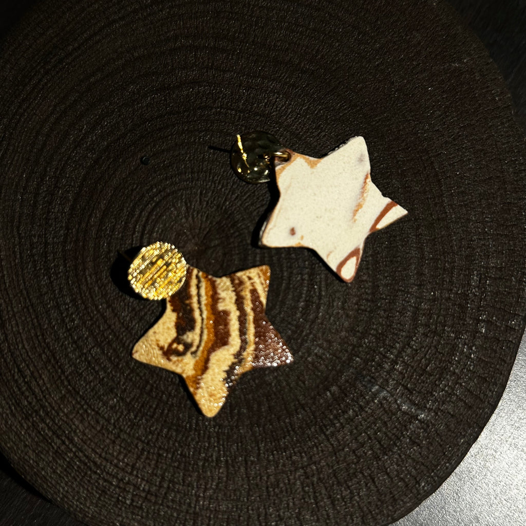 Nerikomi Porcelain Star Drop Earrings | Sandy Star Fish
