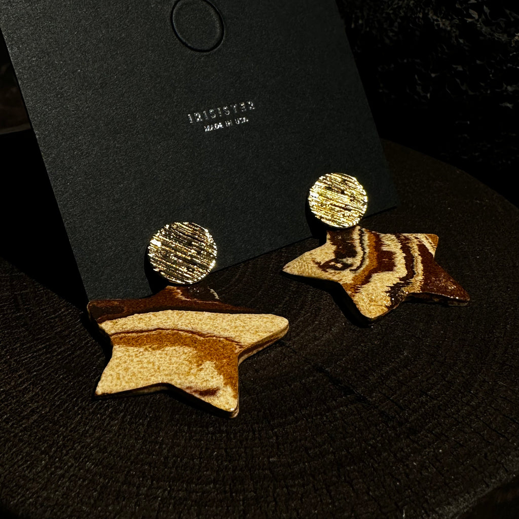 Nerikomi Porcelain Star Drop Earrings | Sandy Star Fish