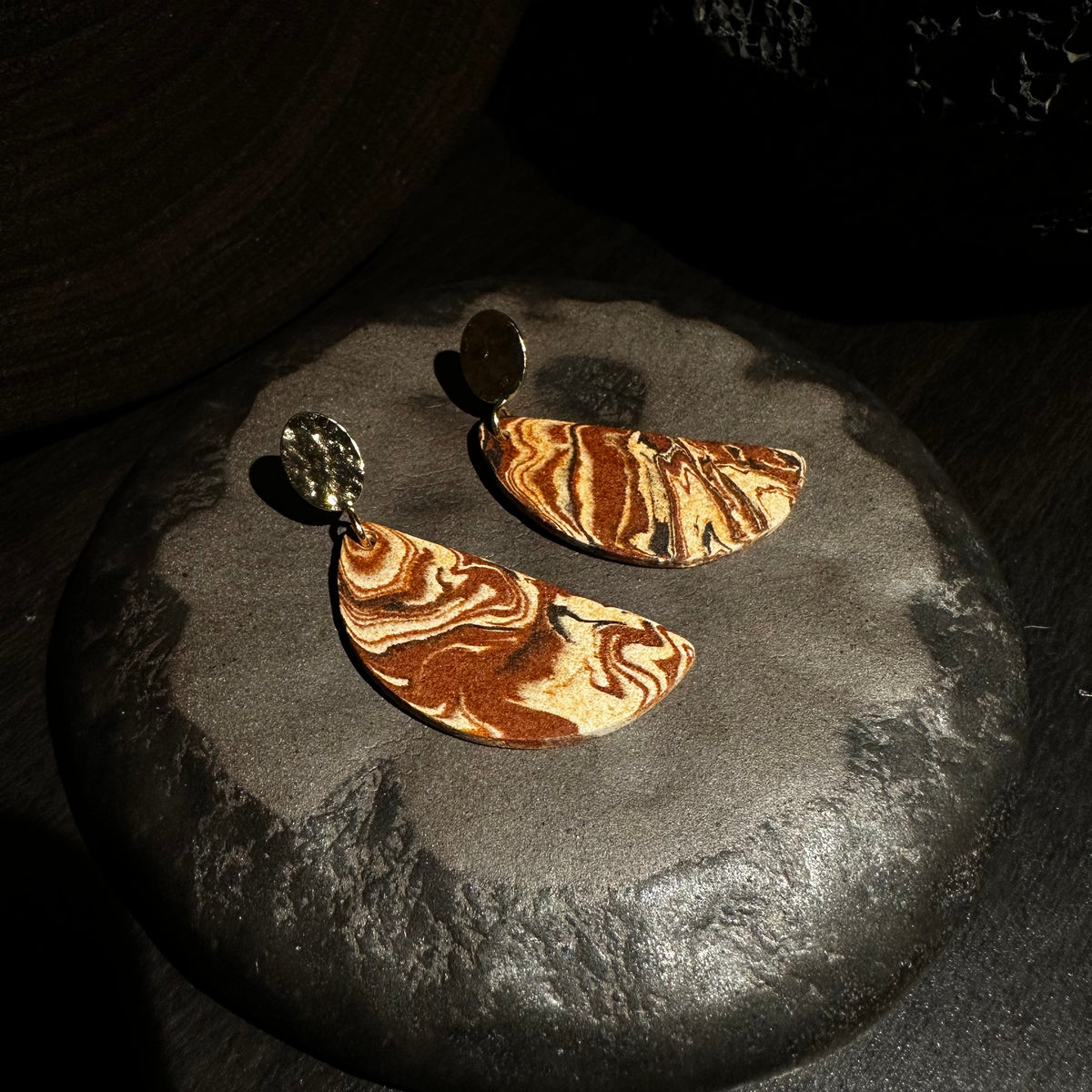 Nerikomi Porcelain Drop Earrings | Half Jupiter