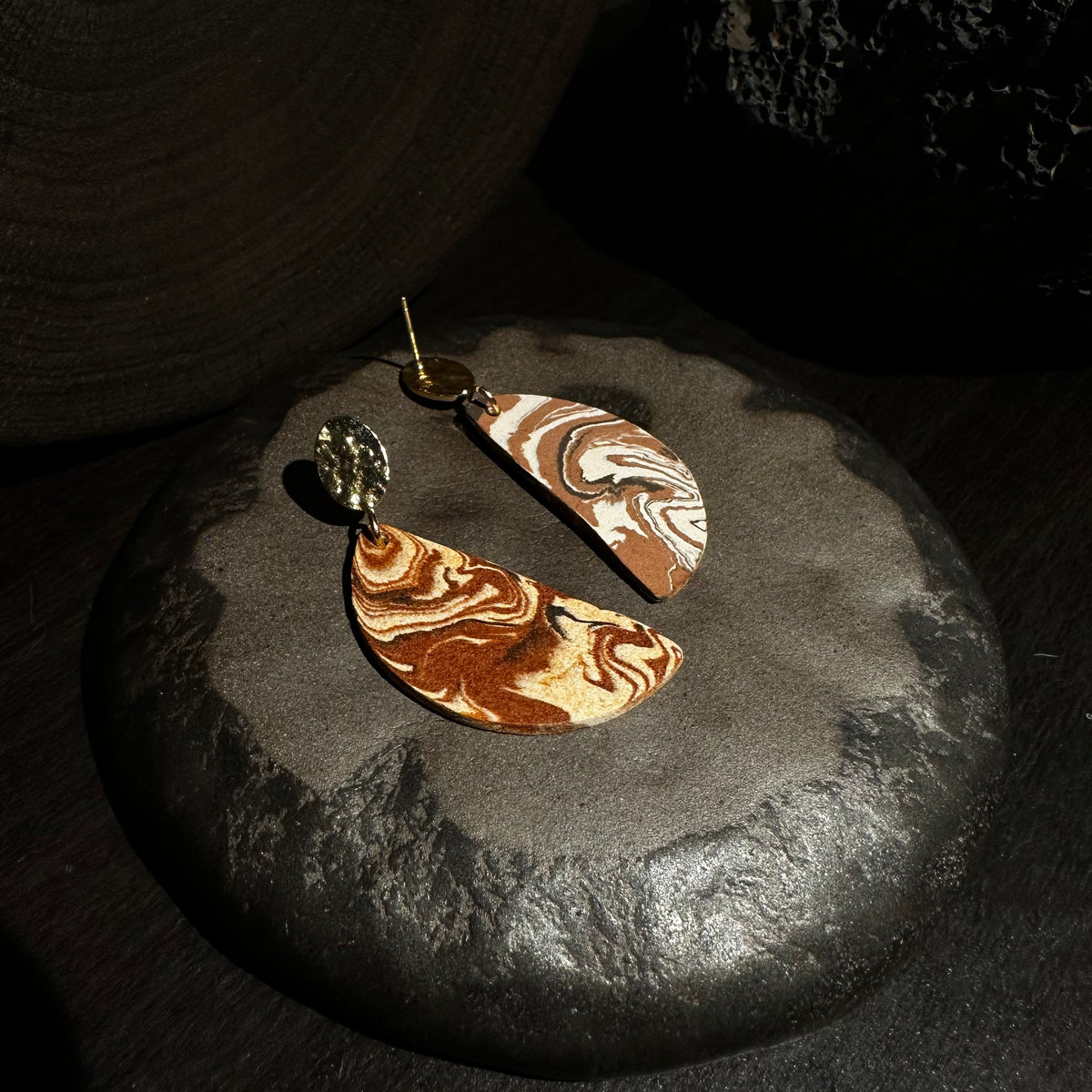 Nerikomi Porcelain Drop Earrings | Half Jupiter