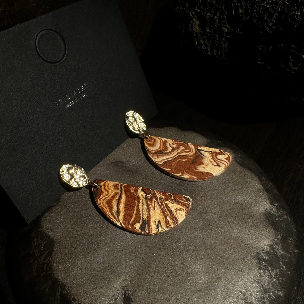 Nerikomi Porcelain Drop Earrings | Half Jupiter