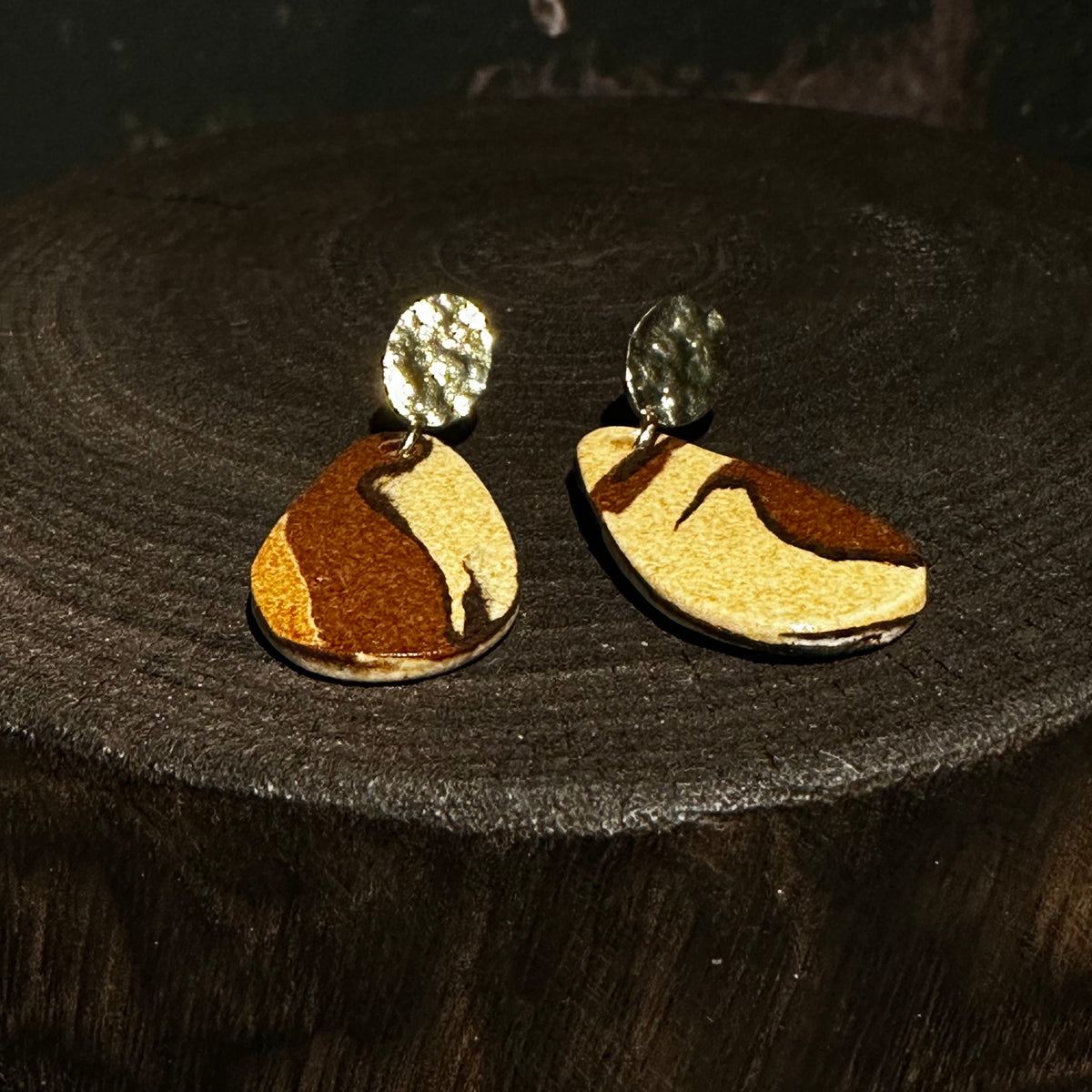 Nerikomi Porcelain Teardrop Drop Earrings | Crocodile Tears