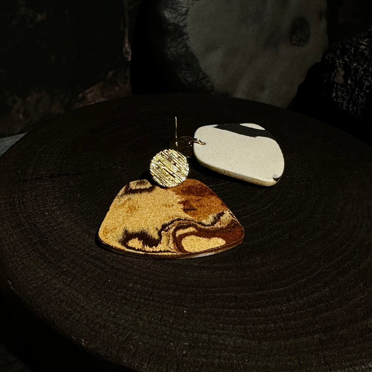 Nerikomi Porcelain Drop Earrings | Pizza Peel