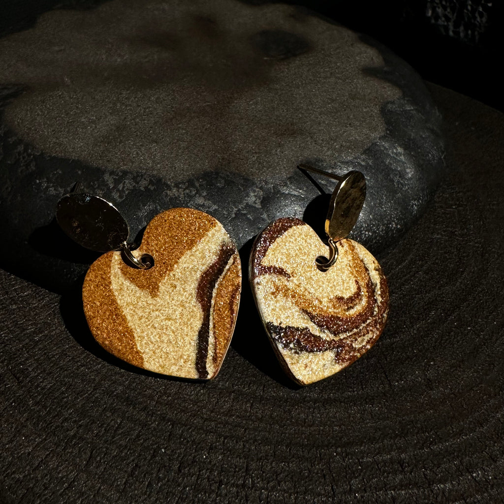 Nerikomi Porcelain Heart Drop Earrings | Sweet Heart