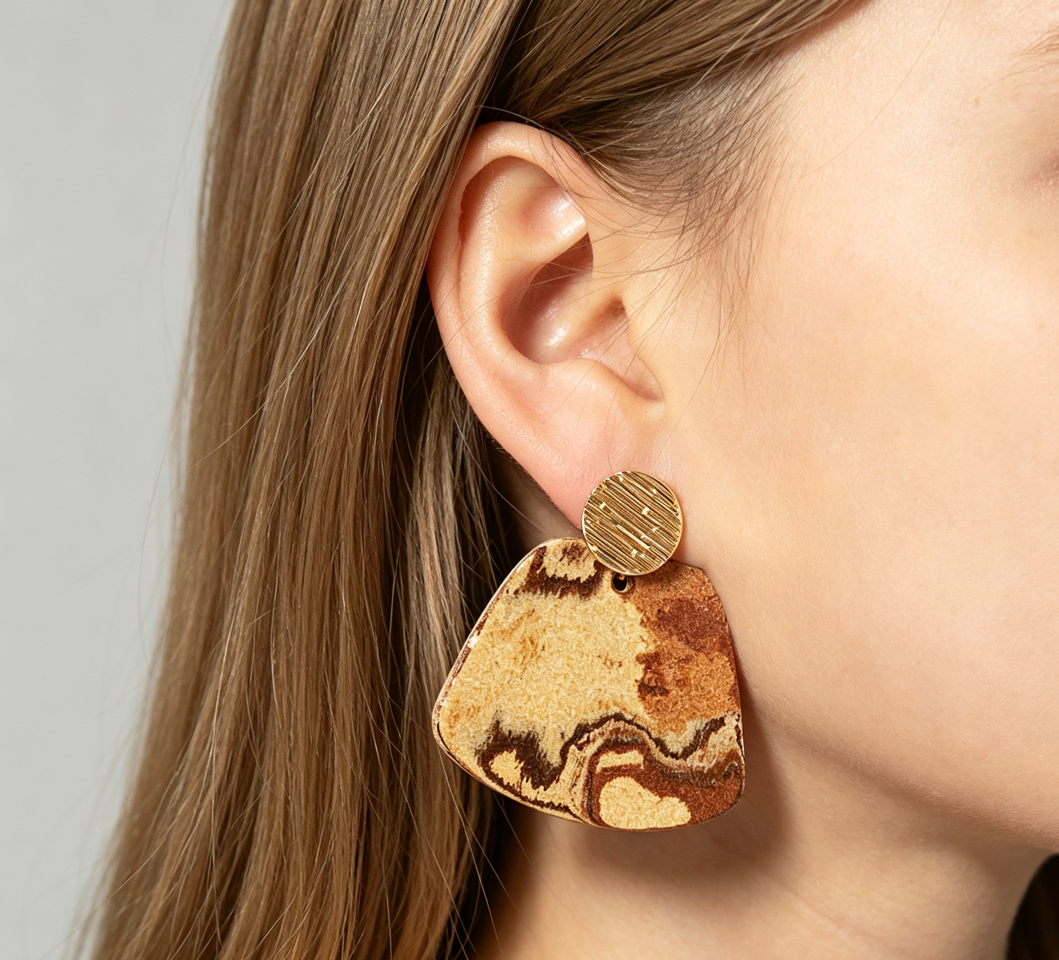 Nerikomi Porcelain Drop Earrings | Pizza Peel