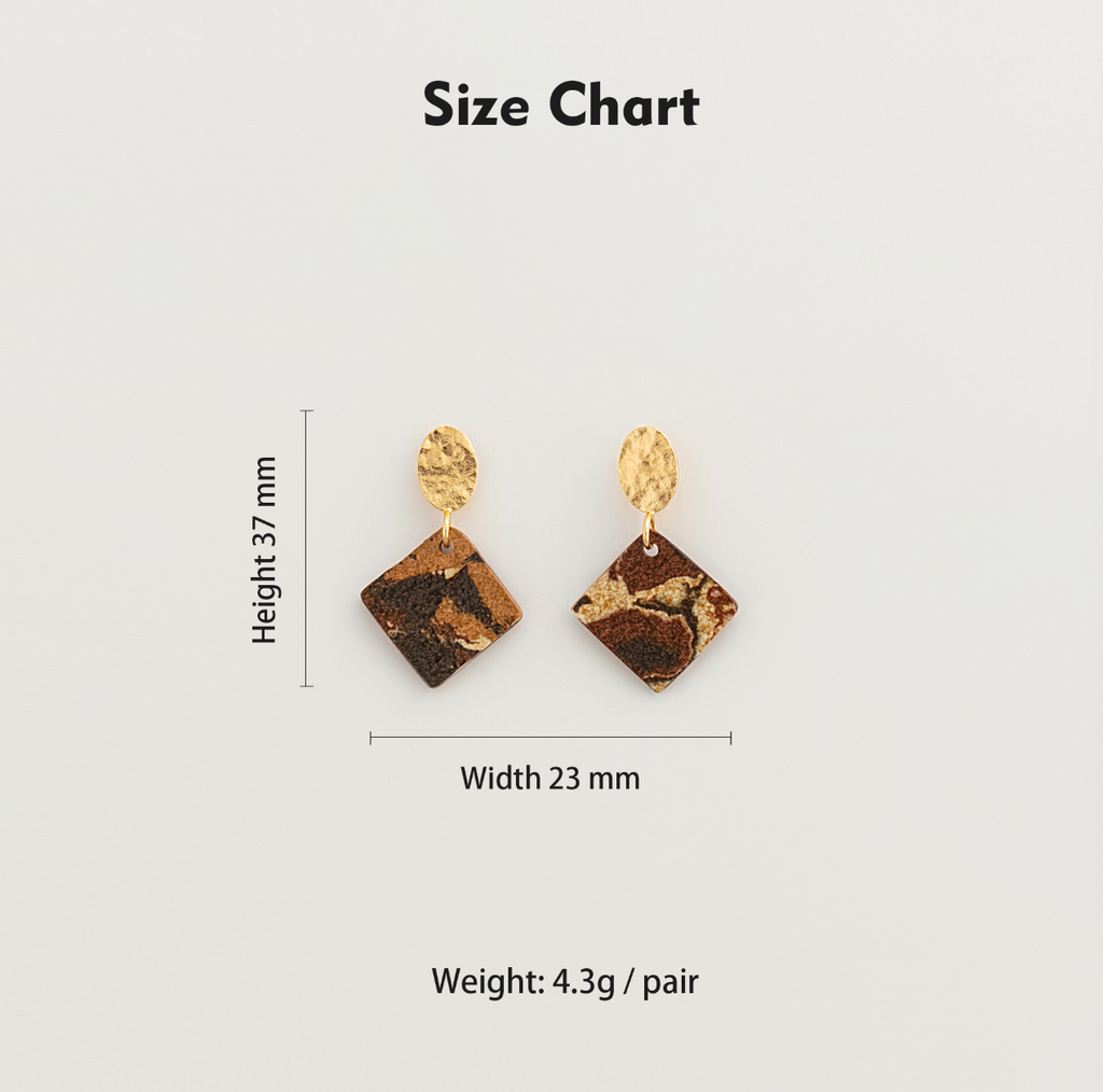 Nerikomi Porcelain Drop Earrings | Checkers